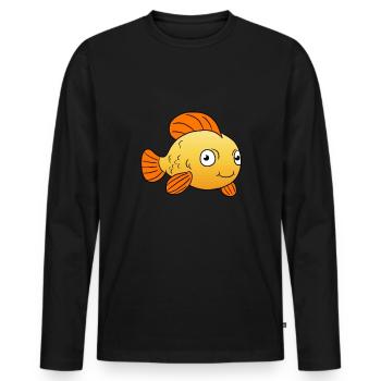 Goldfish - Men's Premium Organic Long Sleeve Shirt - black - Front - Nico (187cm)