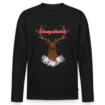 Schwarzwaldmädel Hirsch Geweih - Männer Premium Bio Langarmshirt - Schwarz - Vorne - Nico (187cm)