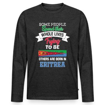 Geboren in eritrea - Männer Premium Bio Langarmshirt - Anthrazit meliert - Vorne - Nico (187cm)
