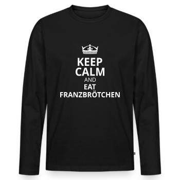 Hamburg City und Hamburger Hafen Geschenk - Männer Premium Bio Langarmshirt - Schwarz - Vorne - Nico (187cm)
