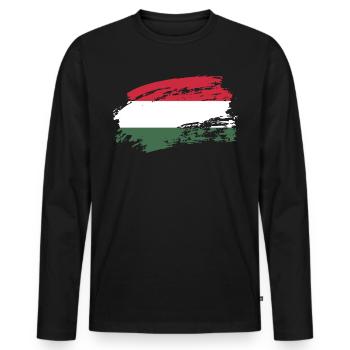 hungary hungary - Men's Premium Organic Long Sleeve Shirt - black - Front - Nico (187cm)
