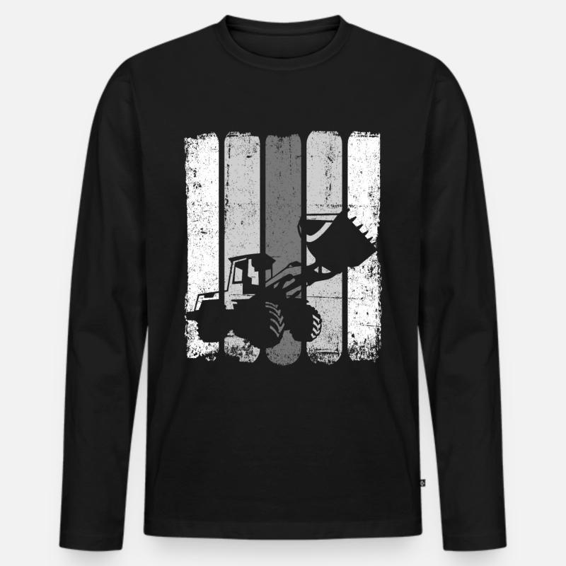 Bagger - Männer Premium Bio Langarmshirt - Schwarz