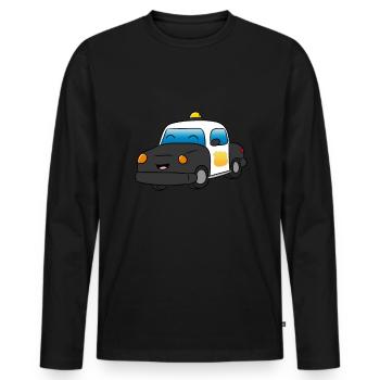 police - Men's Premium Organic Long Sleeve Shirt - black - Front - Nico (187cm)