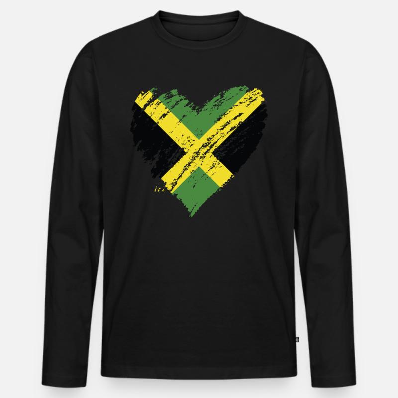jamaica - Männer Premium Bio Langarmshirt - Schwarz
