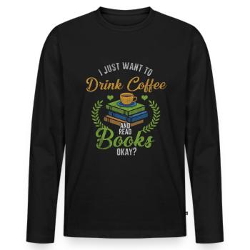 Buch - Männer Premium Bio Langarmshirt - Schwarz - Vorne - Nico (187cm)