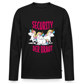Security of the bride JGA hen party - Men's Premium Organic Long Sleeve Shirt - black - Front - Nico (187cm)