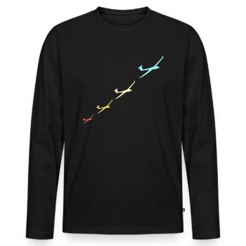 segelflug vintage tshirt geschenk - Männer Premium Bio Langarmshirt - Schwarz - Vorne - Nico (187cm)