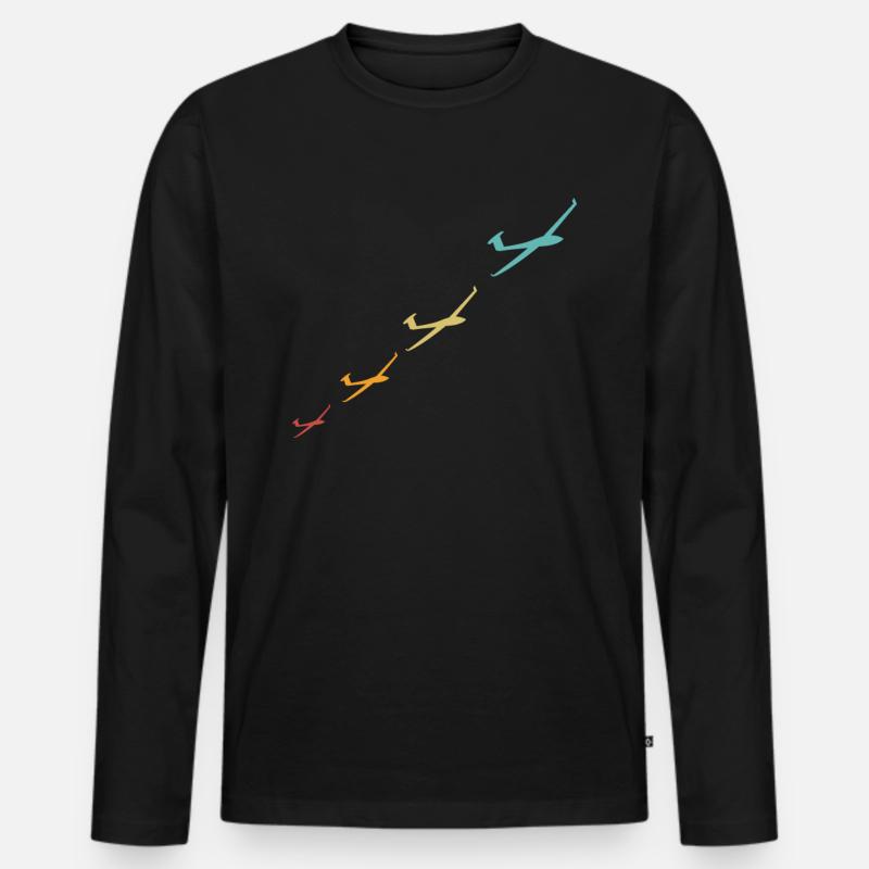 segelflug vintage tshirt geschenk - Männer Premium Bio Langarmshirt - Schwarz