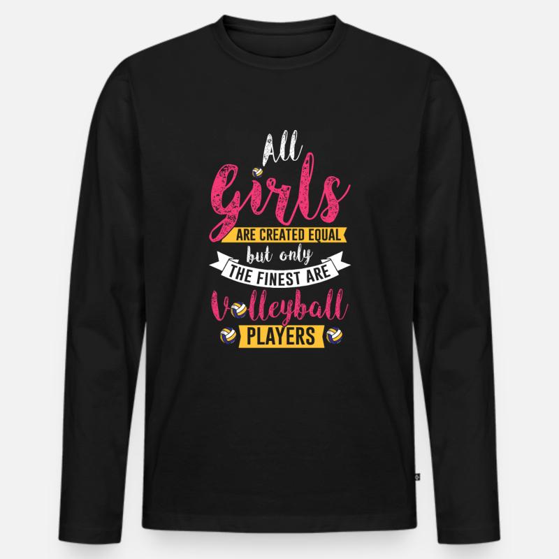 Volleyball Volleyballer - Männer Premium Bio Langarmshirt - Schwarz
