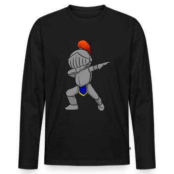 Knight - Men's Premium Organic Long Sleeve Shirt - black - Front - Nico (187cm)