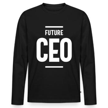 Future CEO Job Title Gift - Männer Premium Bio Langarmshirt - Schwarz - Vorne - Nico (187cm)