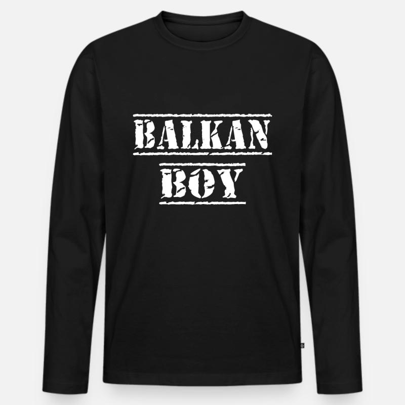 Balkan Boy - Männer Premium Bio Langarmshirt - Schwarz