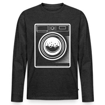 Déguisement en machine à laver Mardi Gras Halloween - T-shirt manches longues Premium bio Homme - anthracite chiné - Devant - Nico (187cm)