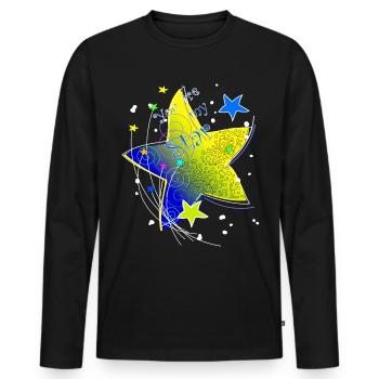 Star yellow single abstract you are my star - Men's Premium Organic Long Sleeve Shirt - black - Front - Nico (187cm)