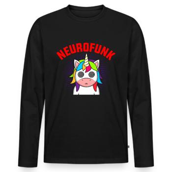 Neurofunk DnB Drumm & Bass Dubstep Festival Rave - Men's Premium Organic Long Sleeve Shirt - black - Front - Nico (187cm)
