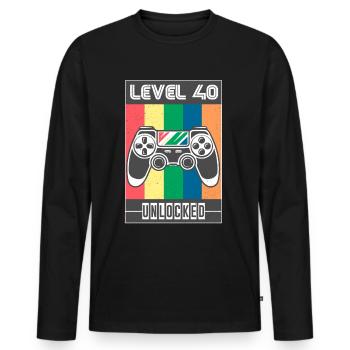 40th birthday 40 years 40th birthday man 40th - Men's Premium Organic Long Sleeve Shirt - black - Front - Nico (187cm)
