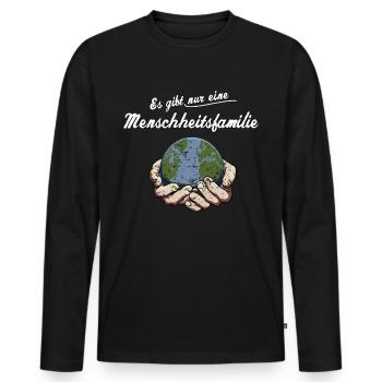 Menschheitsfamilie Friedensbewegung Peace - Männer Premium Bio Langarmshirt - Schwarz - Vorne - Nico (187cm)