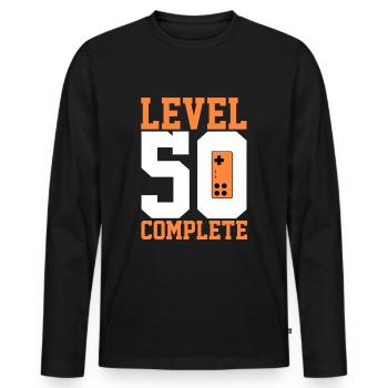 50.Geburtstag Mann - Männer Premium Bio Langarmshirt - Schwarz - Vorne - Nico (187cm)