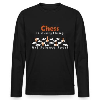 Schach ist alles, Schachbrett - Männer Premium Bio Langarmshirt - Schwarz - Vorne - Nico (187cm)