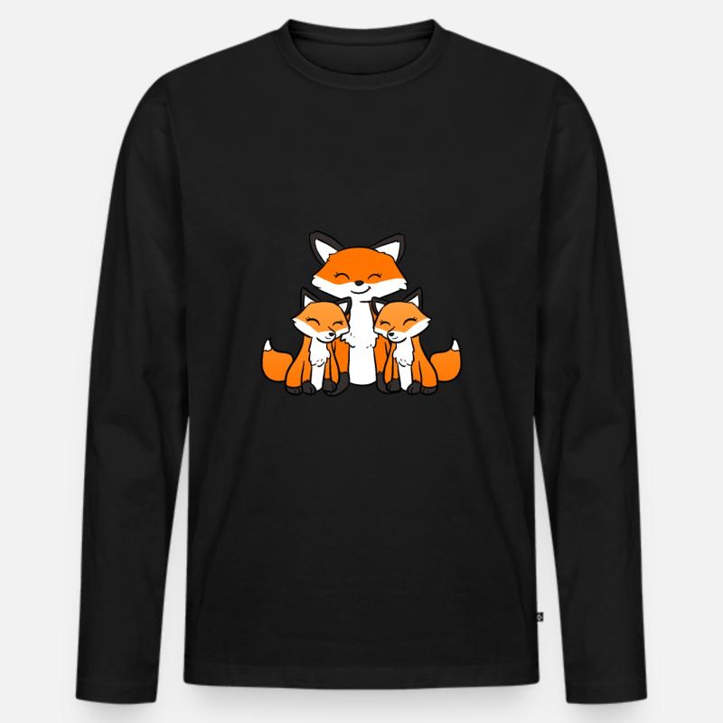 Twin Fox - Männer Premium Bio Langarmshirt - Schwarz
