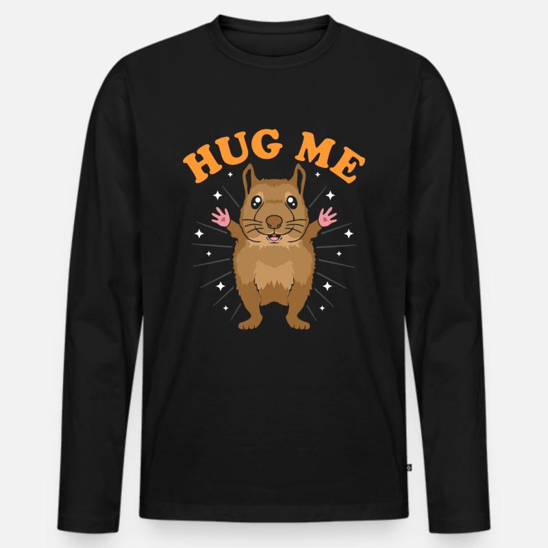 Hug Me Degu - Männer Premium Bio Langarmshirt - Schwarz