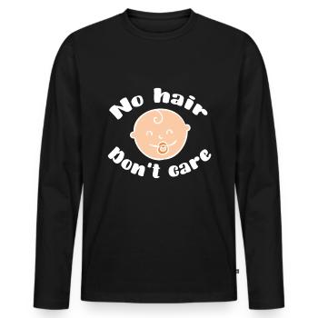 Grossesse 1ère grossesse - T-shirt manches longues Premium bio Homme - noir - Devant - Nico (187cm)