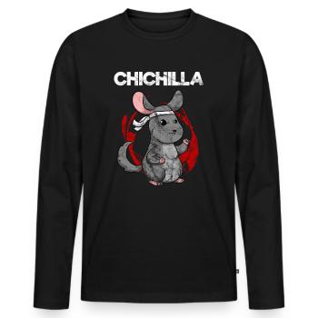 Chichilla Arts Martiaux MMA Funny Chinchilla - T-shirt manches longues Premium bio Homme - noir - Devant - Nico (187cm)