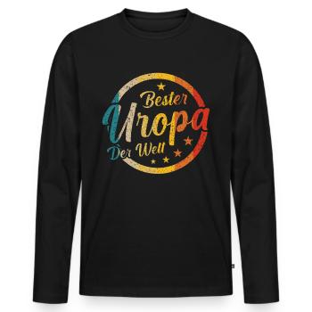 Bester Uropa Geschenk - Männer Premium Bio Langarmshirt - Schwarz - Vorne - Nico (187cm)