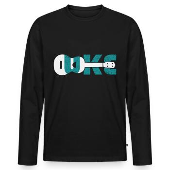 ukulele - Men's Premium Organic Long Sleeve Shirt - black - Front - Nico (187cm)