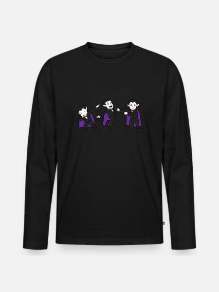 Dancing Vampire - Männer Premium Bio Langarmshirt - Schwarz
