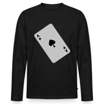 Ace of Spades - Men's Premium Organic Long Sleeve Shirt - black - Front - Nico (187cm)