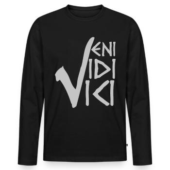 VENI VIDI VICI - T-shirt manches longues Premium bio Homme - noir - Devant - Nico (187cm)