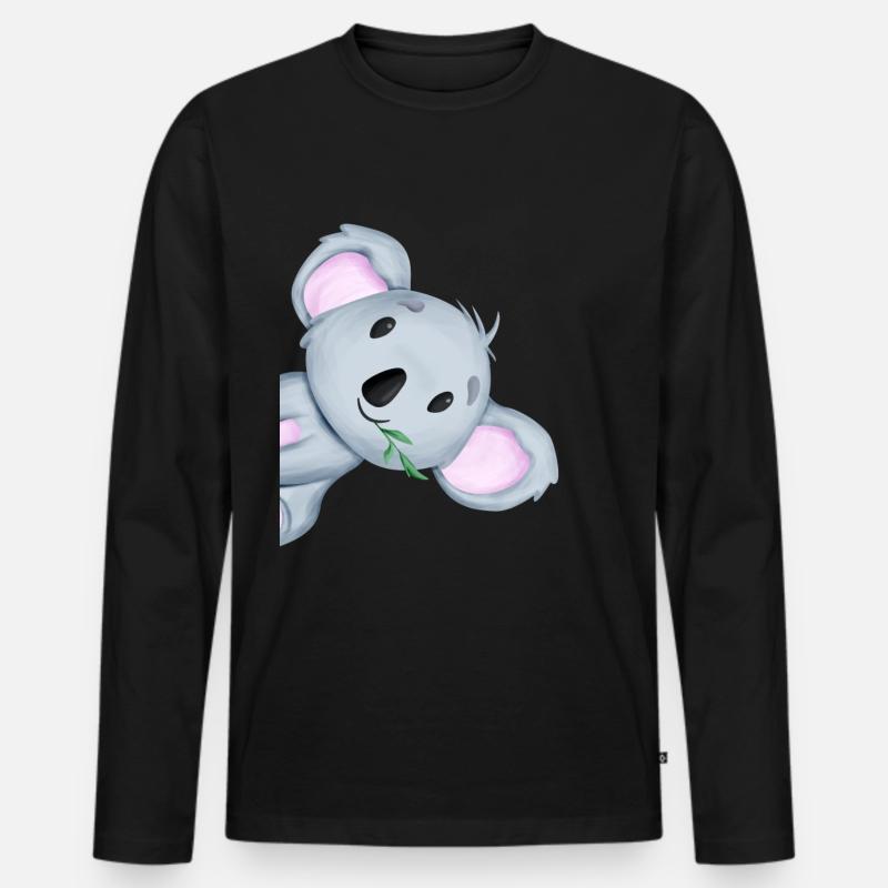 Süßes Koala Australien Geschenk - Männer Premium Bio Langarmshirt - Schwarz