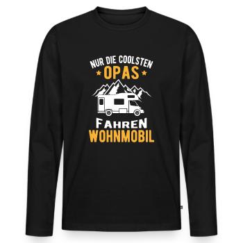 Rentner Cooler Opa Wohnmobil Camping Geschenk - Männer Premium Bio Langarmshirt - Schwarz - Vorne - Nico (187cm)