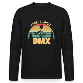 Bmx Bmx bike Bmx children Bmx accessories Bmx pedals - Men's Premium Organic Long Sleeve Shirt - black - Front - Nico (187cm)