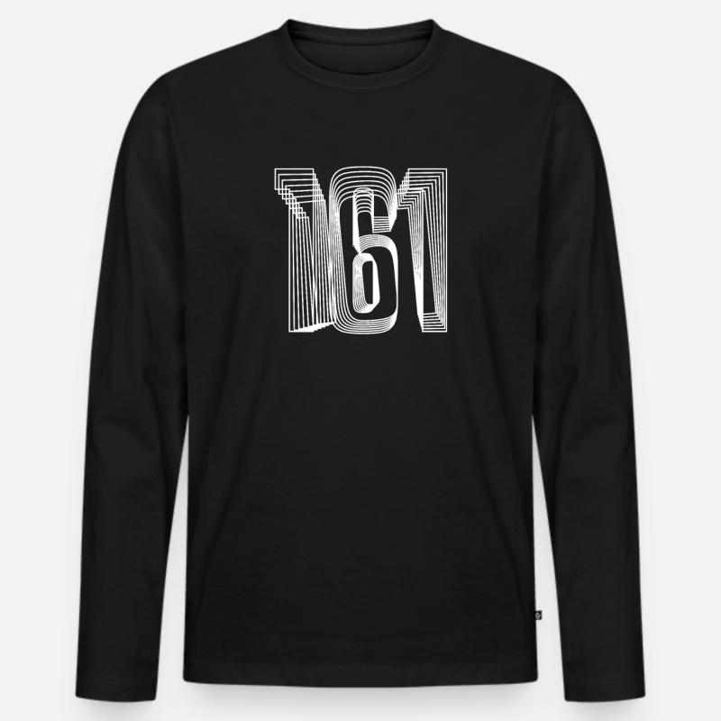 161 - Männer Premium Bio Langarmshirt - Schwarz