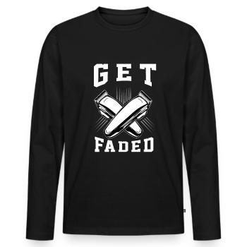 Friseur Bedarf Friseur Pinsel Friseur - Männer Premium Bio Langarmshirt - Schwarz - Vorne - Nico (187cm)