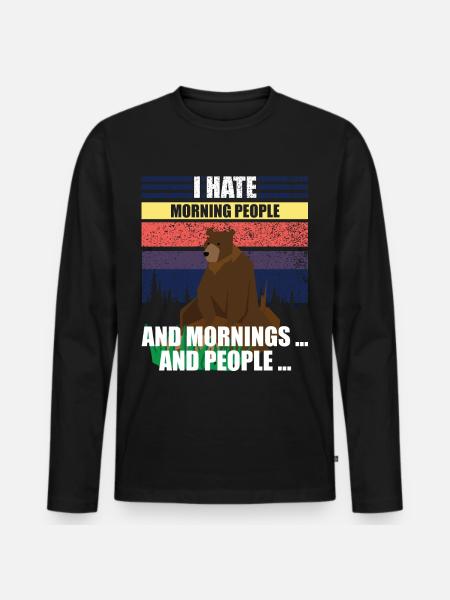 I hate people - Men's Premium Organic Long Sleeve Shirt - black