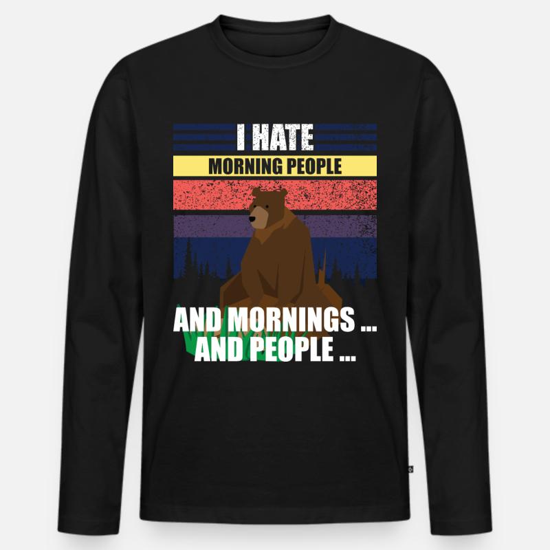 Ich hasse Menschen - Männer Premium Bio Langarmshirt - Schwarz