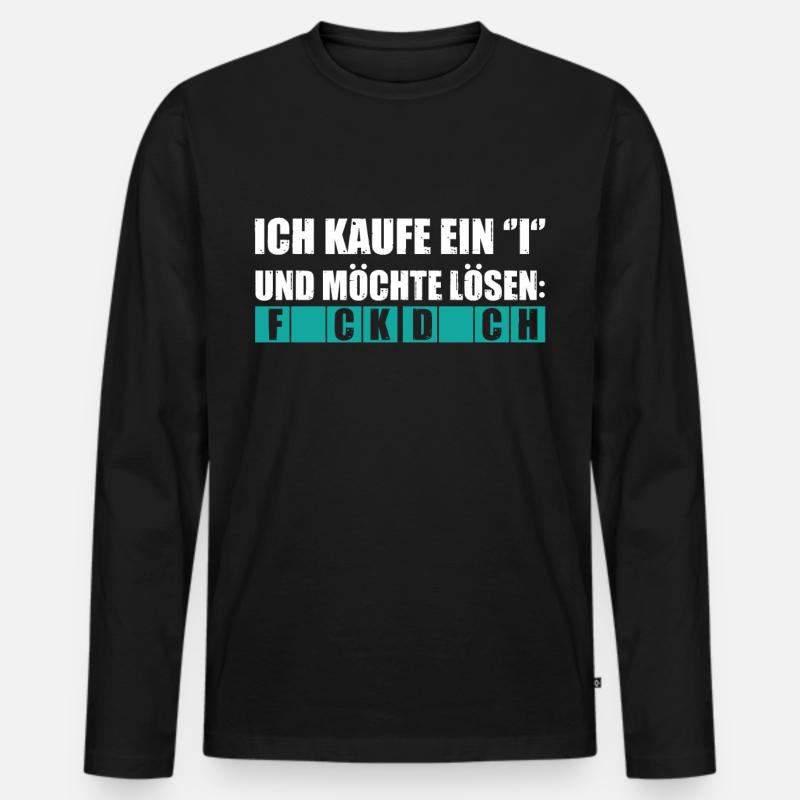 Fick dich - Männer Premium Bio Langarmshirt - Schwarz