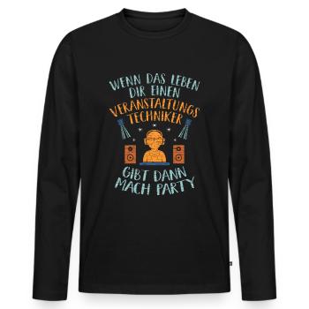 Party Veranstaltung Veranstaltungstechniker - Männer Premium Bio Langarmshirt - Schwarz - Vorne - Nico (187cm)