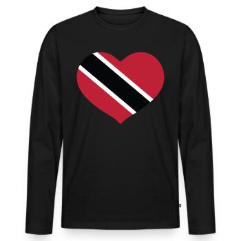HEART TRINIDAD AND TOBAGO - Men's Premium Organic Long Sleeve Shirt - black - Front - Nico (187cm)
