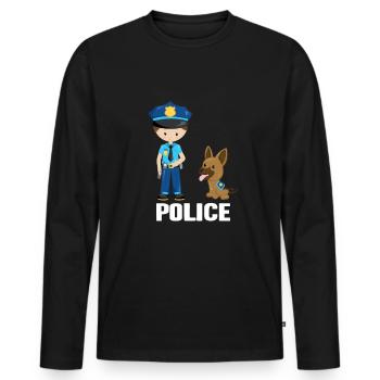 Polizei - Männer Premium Bio Langarmshirt - Schwarz - Vorne - Nico (187cm)