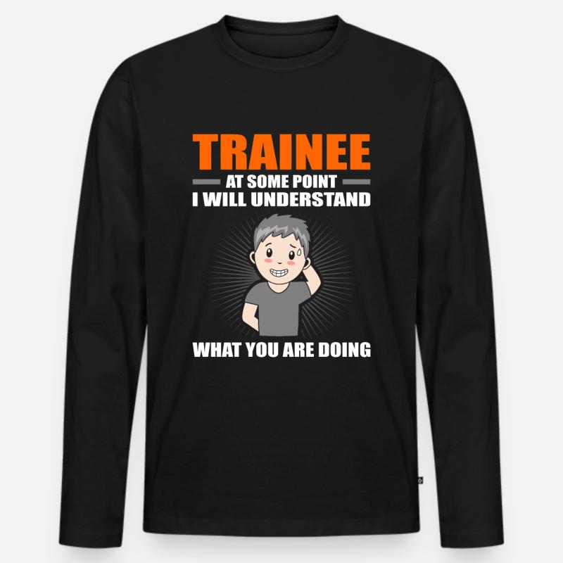 Trainee Gift - Männer Premium Bio Langarmshirt - Schwarz