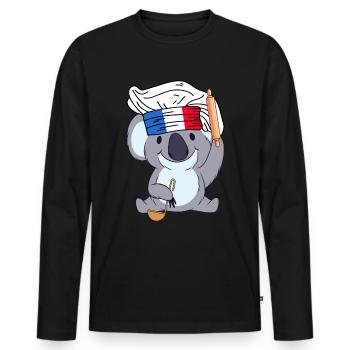 Frankreich Koch Koala Bäcker Paris Cuisine Chef - Männer Premium Bio Langarmshirt - Schwarz - Vorne - Nico (187cm)