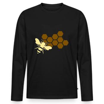 Imker - Männer Premium Bio Langarmshirt - Schwarz - Vorne - Nico (187cm)