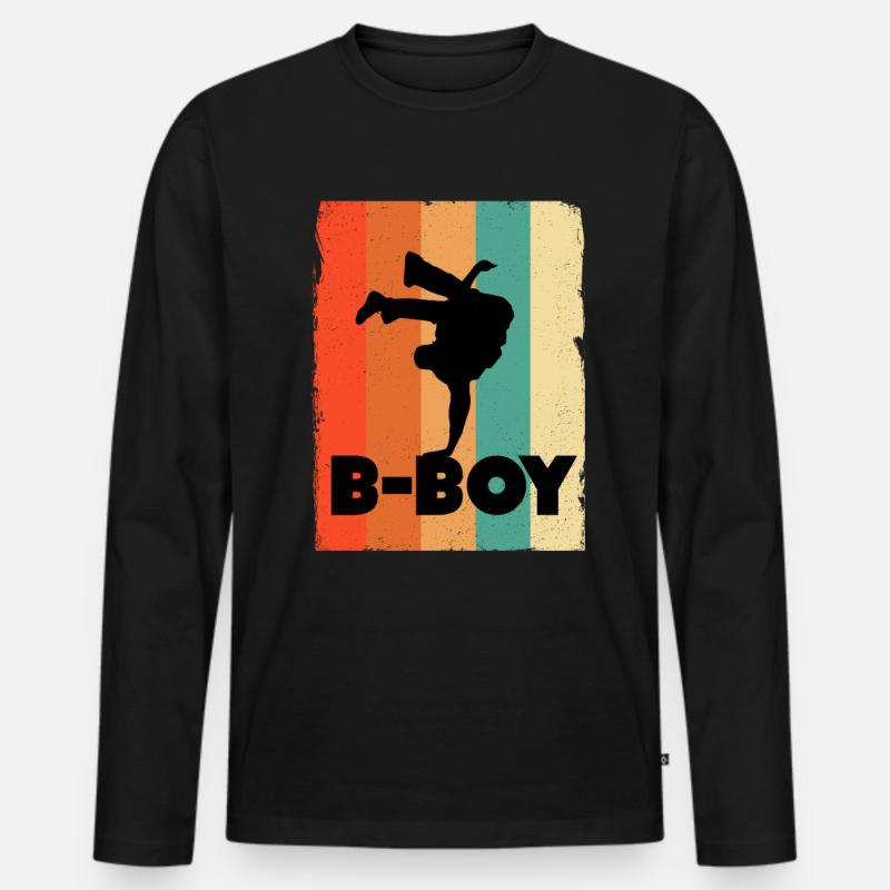 Breakdance Kinder - Männer Premium Bio Langarmshirt - Schwarz