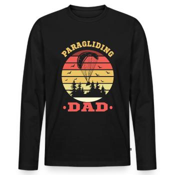 Gleitschirm Piloten Paraglider Vinatge Papa Dad - Männer Premium Bio Langarmshirt - Schwarz - Vorne - Nico (187cm)
