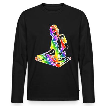 Disc jockey - Men's Premium Organic Long Sleeve Shirt - black - Front - Nico (187cm)