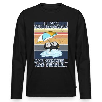 haineux antisocial de l'été je déteste les gens - T-shirt manches longues Premium bio Homme - noir - Devant - Nico (187cm)
